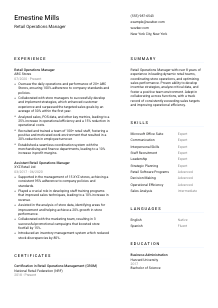 Retail Operations Manager CV Template #1
