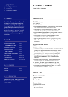 Retail Sales Manager CV Template #3