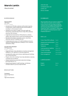 Shop Assistant CV Template #2