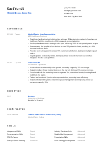 Medical Device Sales Rep Resume Template #8