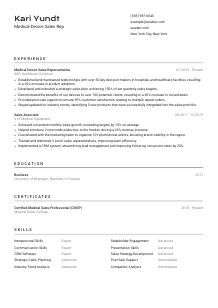 Medical Device Sales Rep Resume Template #9