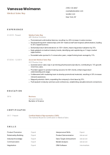 Medical Sales Rep CV Template #6