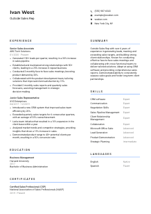 Outside Sales Rep Resume Template #2