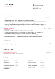 Outside Sales Rep Resume Template #1