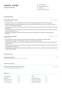 Software Sales Rep Resume Template #3