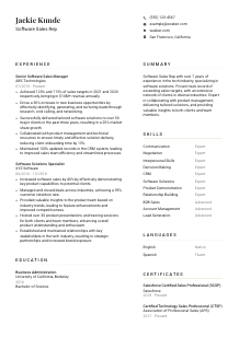 Software Sales Rep Resume Template #1