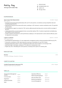 Strong Carrier Sales Rep Resume Template #18