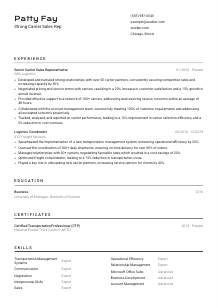 Strong Carrier Sales Rep Resume Template #9