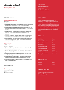 Territory Sales Rep Resume Template #3