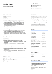 CRM Project Manager CV Template #10
