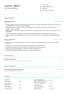 CRM Project Manager CV Template #18