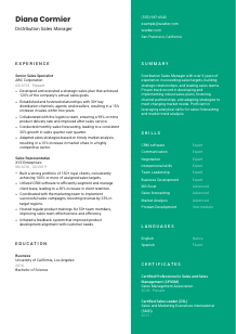 Distribution Sales Manager Resume Template #16