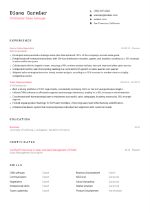 Distribution Sales Manager Resume Template #4