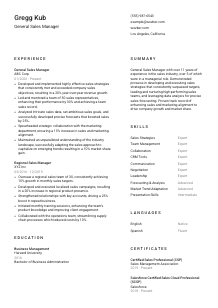 General Sales Manager CV Template #1