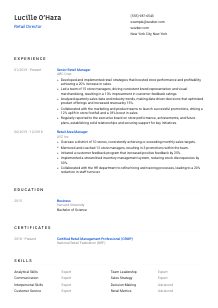 Retail Director Resume Template #1