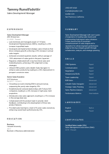 Sales Development Manager Resume Template #2