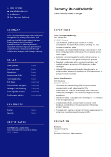 Sales Development Manager Resume Template #3