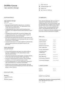 Sales Operation Manager Resume Template #7