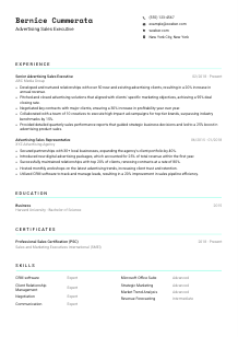 Advertising Sales Executive Resume Template #18