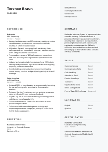 Budtender CV Template #2