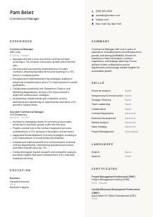 Commercial Manager Resume Template #13