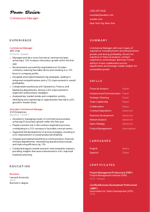 Commercial Manager Resume Template #22