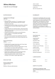 Corporate Account Manager CV Template #5