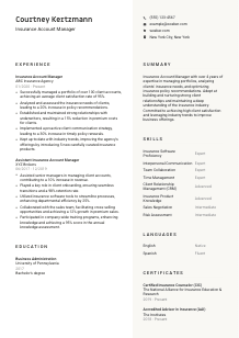 Insurance Account Manager CV Template #13