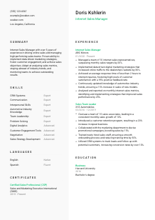Internet Sales Manager Resume Template #14