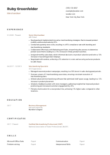 Merchandiser CV Template #6
