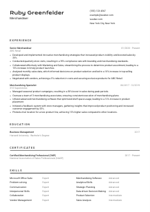 Merchandiser Resume Template #9