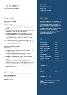 Merchandising Manager CV Template #2