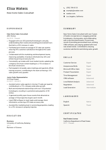 New Home Sales Consultant Resume Template #2