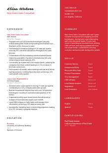 New Home Sales Consultant Resume Template #3