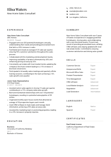 New Home Sales Consultant CV Template #1