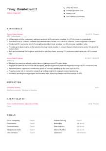 Sales Engineer CV Template #1