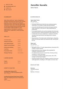 Sales Trainer Resume Template #3