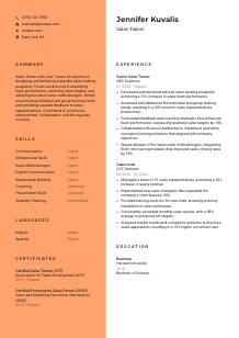 Sales Trainer CV Template #3