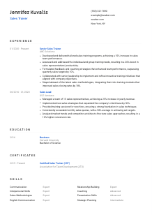 Sales Trainer CV Template #1