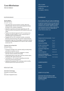 Service Advisor CV Template #15