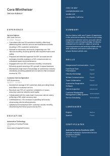 Service Advisor Resume Template #15