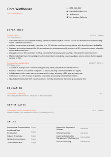 Service Advisor CV Template #23