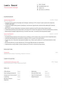 Technical Sales Manager CV Template #1