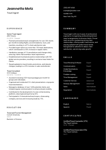 Travel Agent CV Template #17