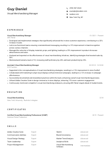 Visual Merchandising Manager Resume Example