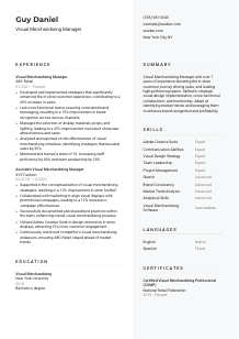 Visual Merchandising Manager CV Template #2