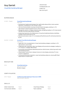 Visual Merchandising Manager CV Template #1