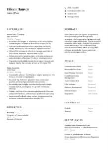 Sales Officer Resume Template #1