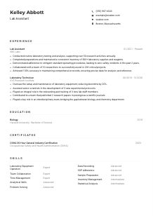 Lab Assistant Resume Example