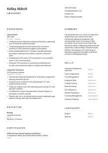 Lab Assistant CV Template #2